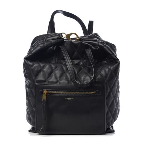 GIVENCHY Rubberized Canvas Quilted Duo Backpack Black 